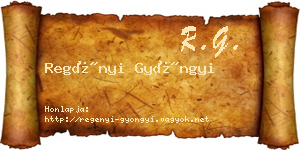 Regényi Gyöngyi névjegykártya